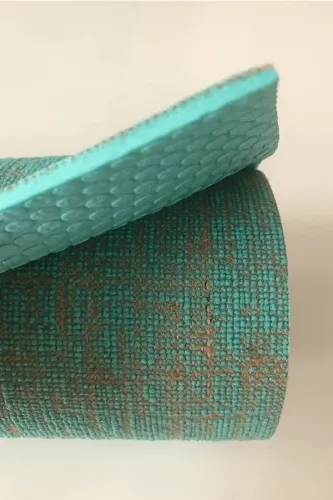 Doğal Jüt Kaplama Turkuaz Yoga Mat