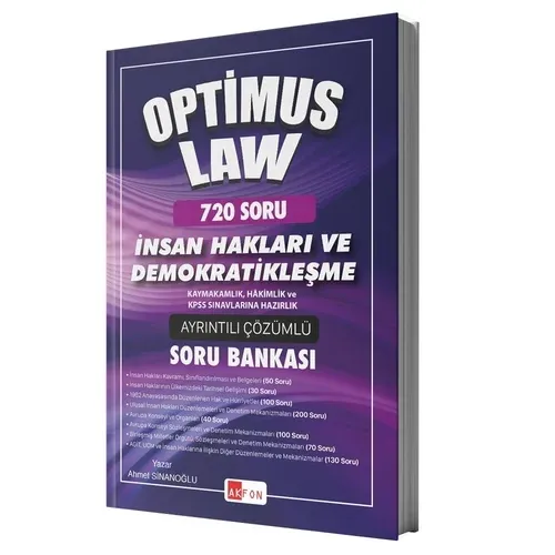 Akfon Yayınları 2021 Optimus Law Kaymakamlık İnsan Hakları ve Demokratikleşme Soru Bankası