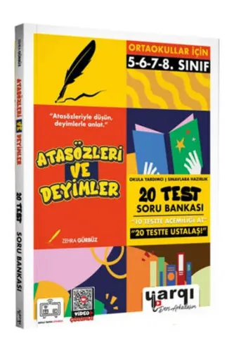 YARGI DERS ARKADAŞIM ORTAOKULLAR İÇİN ATASÖZLERİ VE DEYİMLER 20 TEST SORU BANKAS