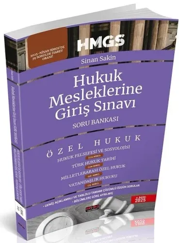 Savaş Yayınları 2025 Hukuk Felsefesi ve Sosyolojisi - Türk Hukuk Tarihi - Milletlerarası Özel Hukuk Soru Bankası