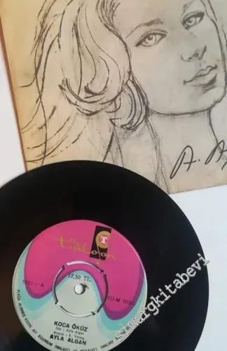 45 RPM SINGLE PLAK VINYL: Ayla Algan - Koca Öküz / Vermediler -        1973
