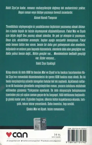 Mai ve Siyah (Günümüz Türkçesiyle) Halid Ziya Uşaklıgil Can Yayınları 