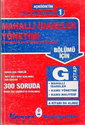 1. Sınıf Mahalli İdareler Yönetimi (Bütün Dersler)