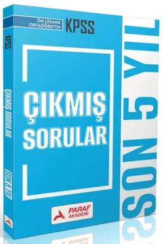 Paraf Akademi KPSS Ön Lisans - Ortaöğretim Tıpkı Basım Son 5 Yıl Çıkmış Sorular