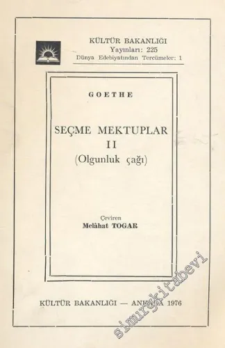 Seçme Mektuplar 2 ( Olgunluk Çağı ) -        1976