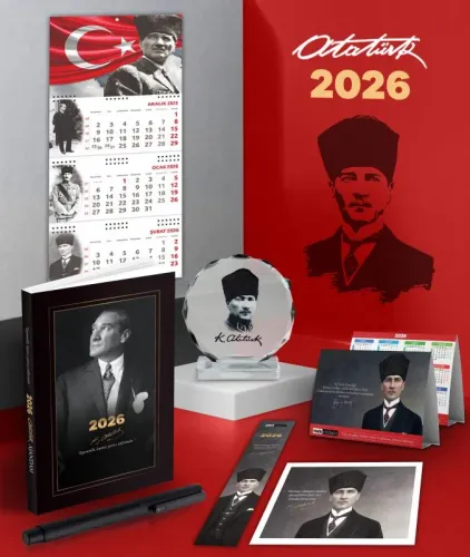 2026 Atatürk İstikbal Ajanda - Ayyıldız Duvar Takvimi - Masa Takvimi -