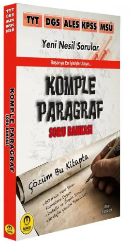 Tasarı TYT DGS ALES KPSS MSÜ Komple Paragraf Soru Bankası