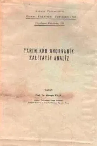 Yarımikro Anorganik Kalitatif Analiz