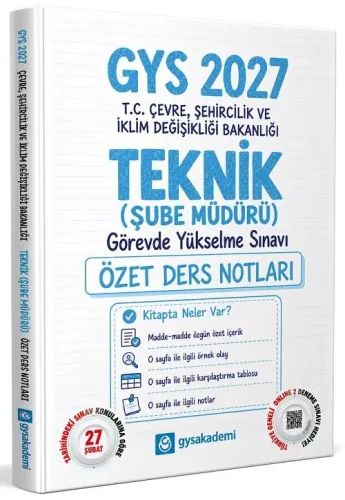 GYS Akademi 2027 Çevre, Şehircilik ve İklim Değişikliği Bakanlığı Teknik (Şube Müdürü) Özet Ders Notları