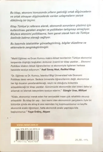 EKONOMİ POLİTİKASI '' Teori ve Türkiye Uygulaması '' Dr. Mahfi Eğilmez