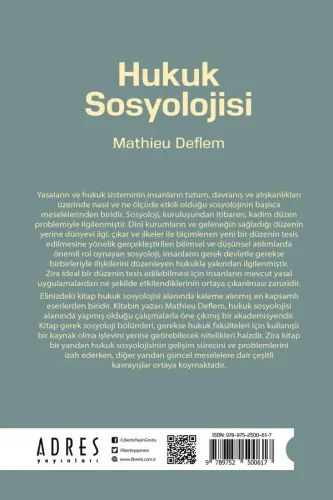 Hukuk Sosyolojisi - Mathieu Deflem - Adres Yayınları