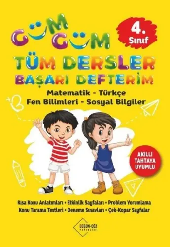 Düşün-Çöz Yayınları 4. Sınıf Güm Güm Tüm Dersler Başarı Defterim ;Matematik-Türkçe-Fen Bilimleri-Sosyal Bilgiler