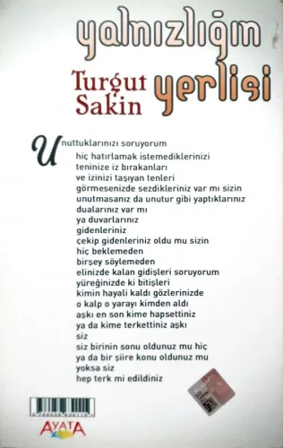 Yalnızlığın Yerlisi Turgut Sakin Ayata