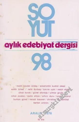 Soyut Aylık Edebiyat Dergisi - Sayı: 98, 1976      Aralık