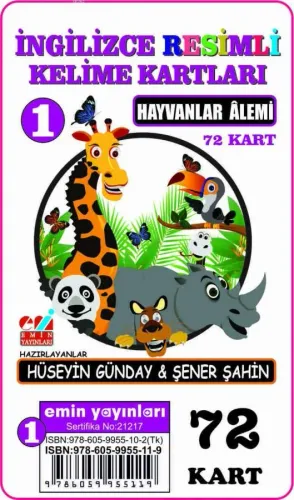 İngilizce 01.Hayvanlar Âlemi / Resimli Kelime Kartları 72-Kart