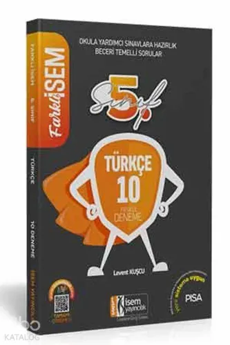 İsem Yayınları 5. Sınıf Türkçe 10 Deneme Sınavı İsem