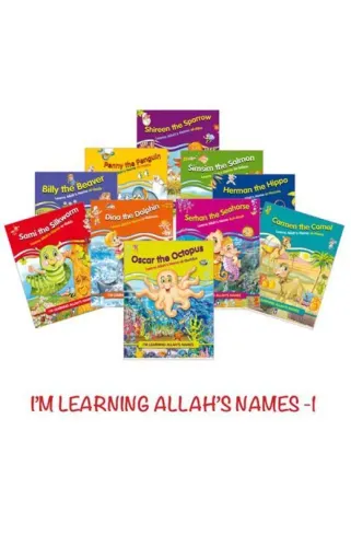 Im Learning Allahs Names 1 SET (10 Books) - Allahın İsimlerini Öğreniyorum 1 SET (İngilizce-10 Kitap)