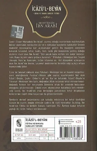 İcazü’l-Beyan Fatiha ve Bakara Sureleri Tefsiri Muhyiddin İbn Arabi İn