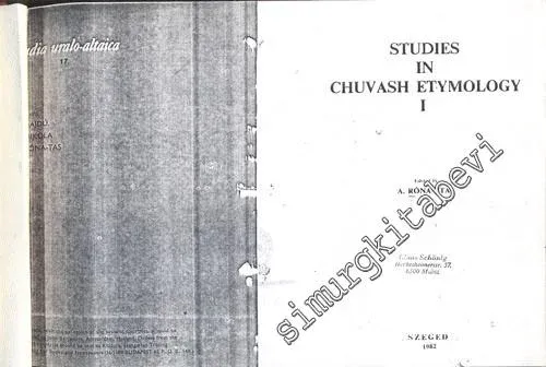 Studies In Chuvash Etymology 1 FOTOKOPİ -