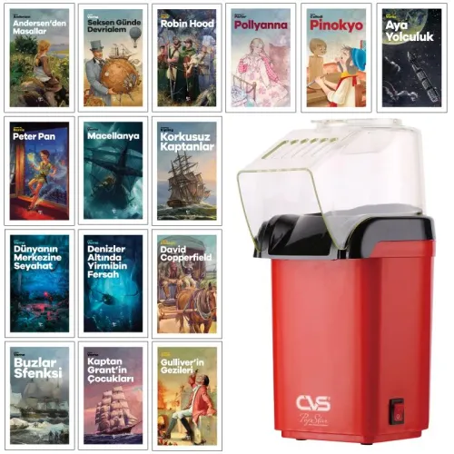 Çocuk Klasikleri 15 Kitap Bir Arada ve Popcorn Makinesi - Halkkitabevi