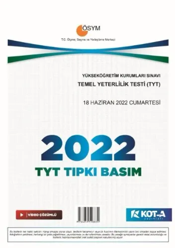 Kota Yayınları TYT 2022 Tıpkı Basım