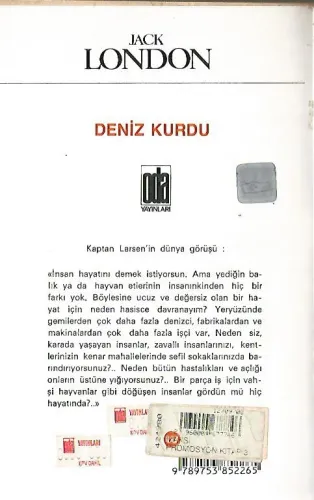 Deniz Kurdu Jack London Oda %52 indirimli