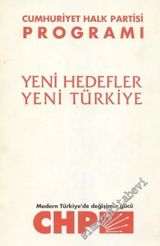 Cumhuriyet Halk Partisi Programı: Yeni Hedefler Yeni Türkiye Ocak 1994 -        1994