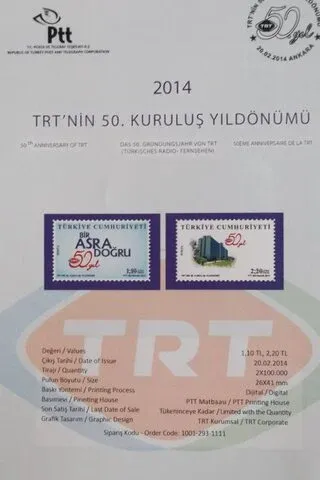 PTT Pul Örneği / 2014 TRT'nin 50. Kuruluş Yıldönümü