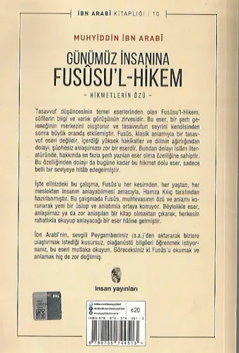 Günümüz İnsanına Fususu'l-Hikem Muhyiddin İbn Arabi İnsan Yayınları %6