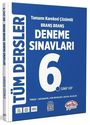 Editör Yayınları 6. Sınıf Tüm Dersler Branş Branş Tamamı Çözümlü Deneme Sınavları