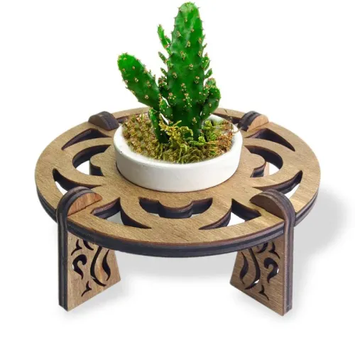 Beton Saksılı Circle Desenli Stand Model 3 - Halkkitabevi