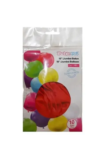 BALONEVİ 18" PASTEL BALON KIRMIZI 10 LU