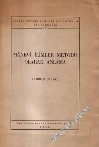 Manevi İlimler Metodu Olarak Anlama -        1960