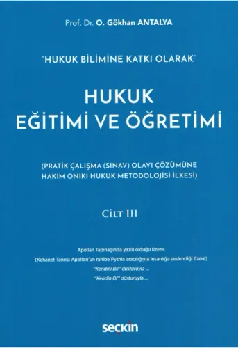 Hukuk Eğitimi ve Öğretimi Cilt III