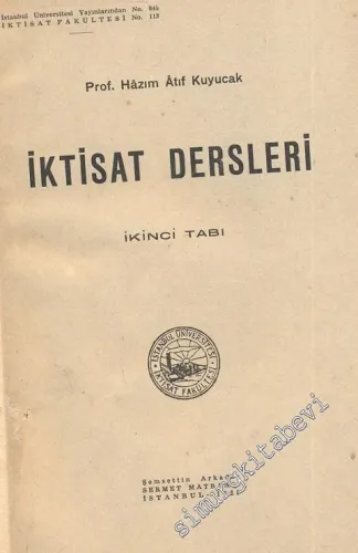 İktisat Dersleri İkinci Tabı -