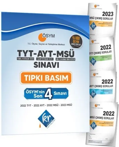 KR Akademi ÖSYM’nin TYT - AYT - MSÜ Son 4 Sınavı Çıkmış Sorular Tıpkı Basım Kitapçıkları