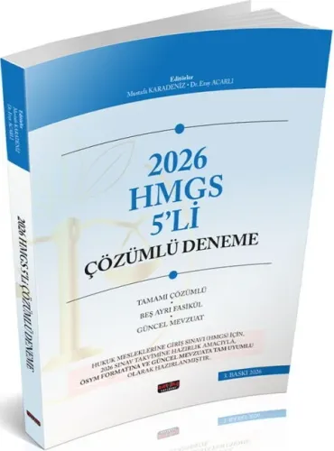Savaş Yayınları 2026 HUKAL HMGS 5'li Çözümlü Deneme Sınavı