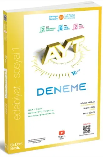 ÜçDörtBeş Yayınları AYT Edebiyat Sosyal 1 10 lu Deneme Müslüm Kaplan