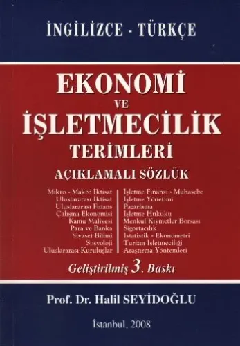 İngilizce - Türkçe| Ekonomi ve İşletmecilik Terimleri; Açıklamalı Sözlük