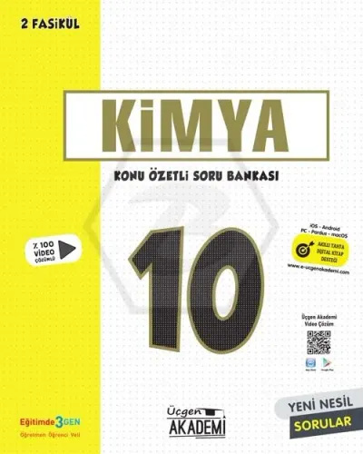 Üçgen Akademi Lise 10. Sınıf Kimya Konu Özetli Soru Bankası