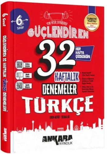 Ankara Yayıncılık 6. Sınıf Türkçe 32 Hafta Güçlendiren Denemeleri