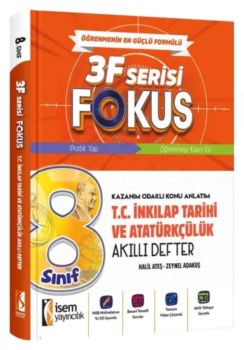 İSEM YAYINLARI 8.SINIF FOKUS İNKILAP T. AKILLI DEFTER
