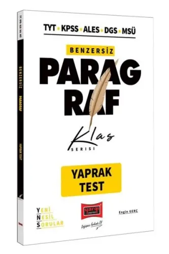 KPSS-ALES-DGS-TYT-MSÜ Klas Serisi Paragraf Yaprak Test