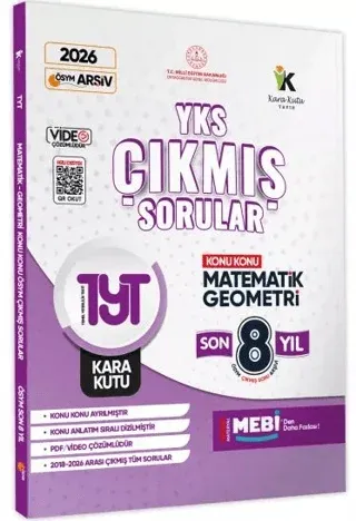 Karakutu Yayınları 2026 TYT Matematik-Geometri Karakutu ÖSYM Çıkmış Soru Bankası Çözümlü Konu Konu Son 8 Yıl