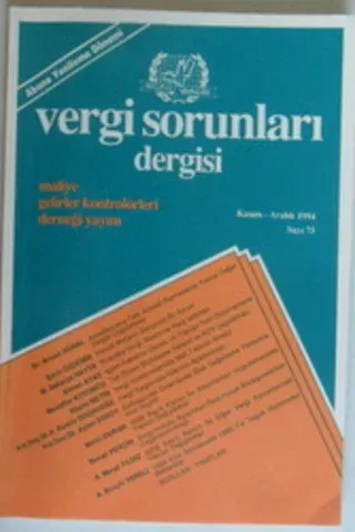 Vergi Sorunları Dergisi 1994/75