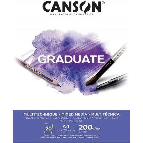 CANSON GRADUATE 20S A4 200G Mix Media Defteri