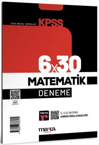 2023 KPSS Matematik 6x30 Deneme Tamamı Video Çözümlü Marka Yayınları