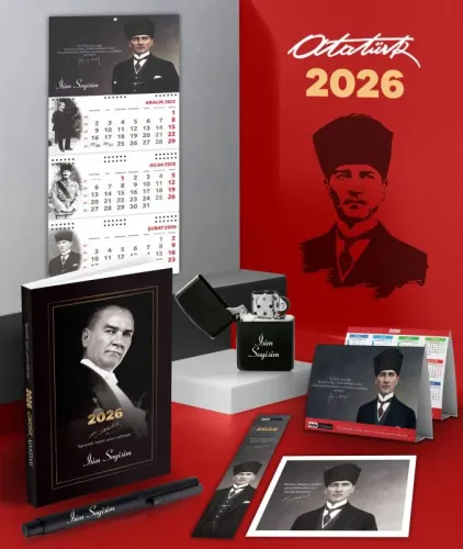 Kişiye Özel 2026 Atatürk Gazi Paşa Ajanda - Gazi Duvar Takvimi - Masa 