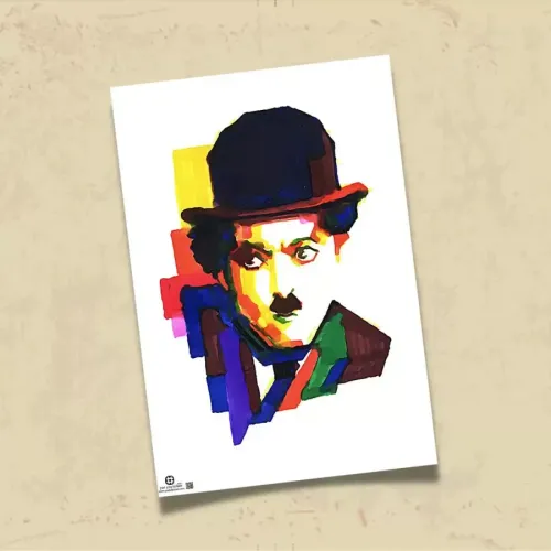 POSTER 0186 - CHARLIE CHAPLIN İLLÜSTRASYON - KUŞE KAĞIT (33X48)