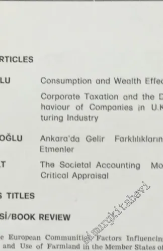 ODTÜ Gelişme Dergisi - METU Studies in Development - Sayı: 2  Cilt: 10